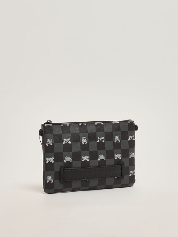 2. Kinder-Pochette aus Kunstleder Schwarz-Grau Sprayground 910b8915nsz