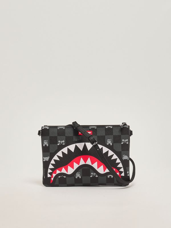 4. Kinder-Pochette aus Kunstleder Schwarz-Grau Sprayground 910b8915nsz