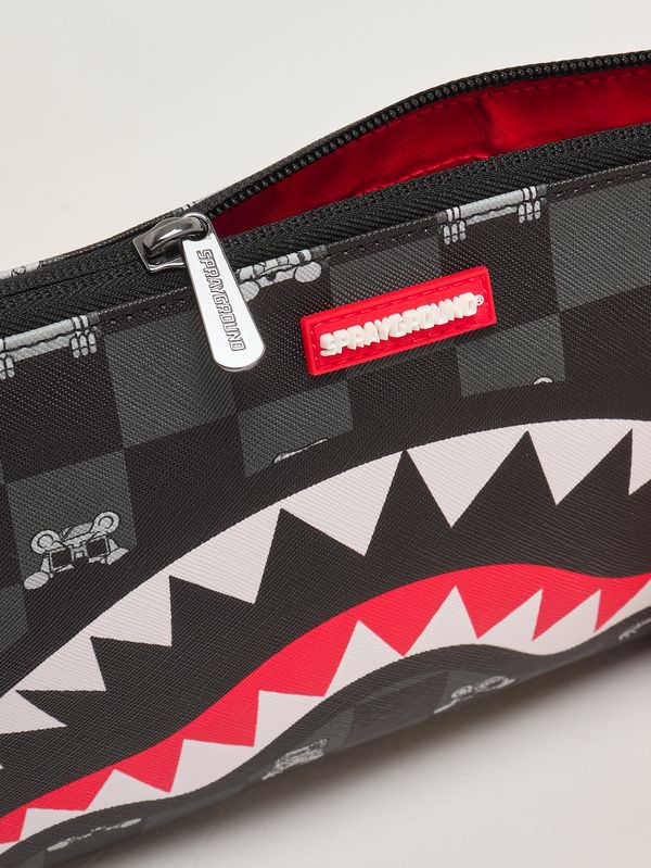 6. Kinder-Pochette aus Kunstleder Schwarz-Grau Sprayground 910b8915nsz