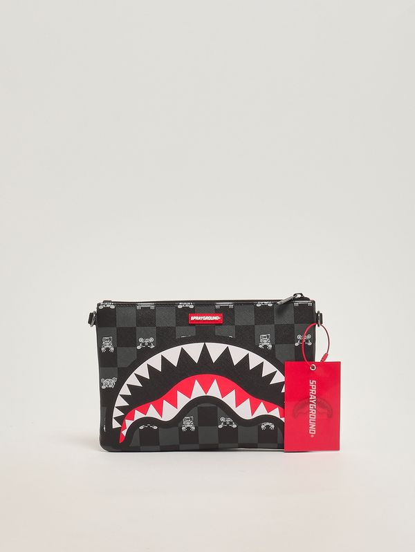 1. Kinder-Pochette aus Kunstleder Schwarz-Grau Sprayground 910b8915nsz