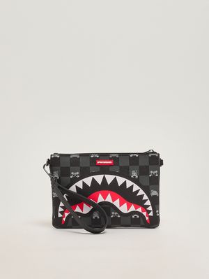 3. Kinder-Pochette aus Kunstleder Schwarz-Grau