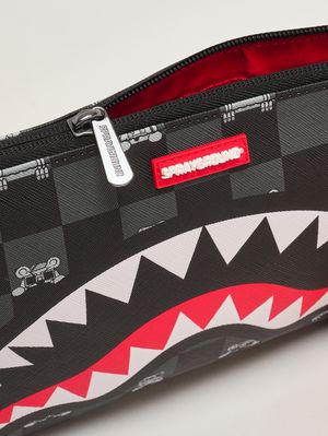 6. Kinder-Pochette aus Kunstleder Schwarz-Grau
