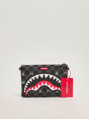 1. Kinder-Pochette aus Kunstleder Schwarz-Grau