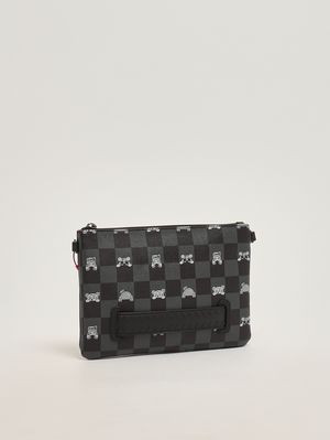 2. Kinder-Pochette aus Kunstleder Schwarz-Grau