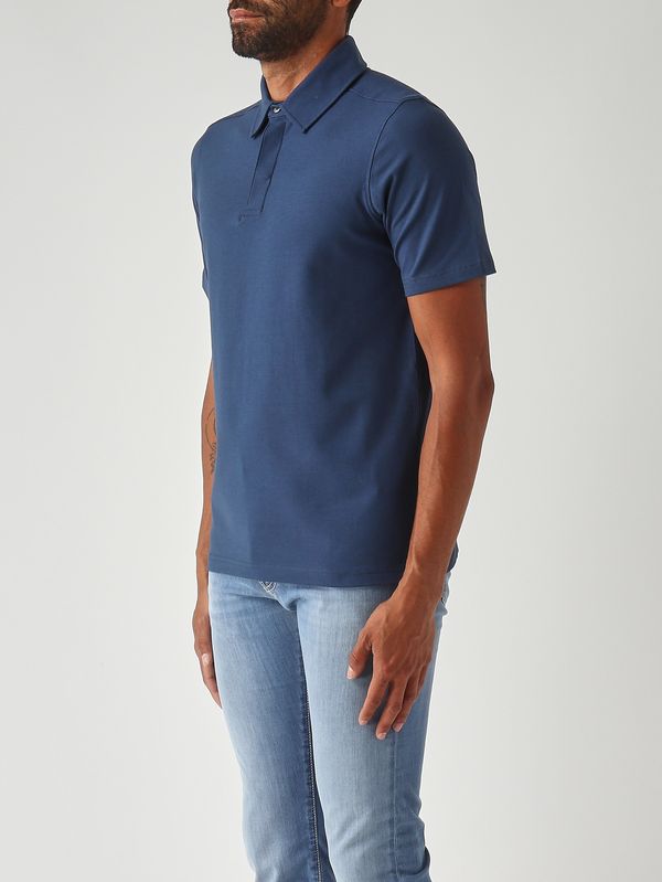 3. Vincelle Cotton men's stretch cotton polo shirt Indigo Blue K-Way k5147nw