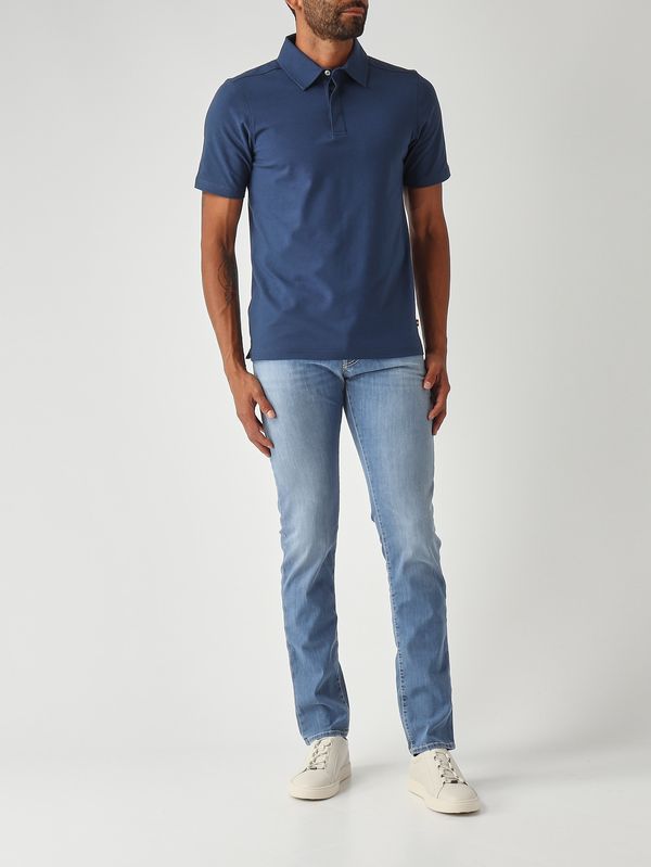 2. Vincelle Cotton men's stretch cotton polo shirt Indigo Blue K-Way k5147nw