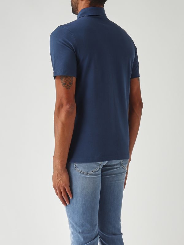 4. Vincelle Cotton men's stretch cotton polo shirt Indigo Blue K-Way k5147nw