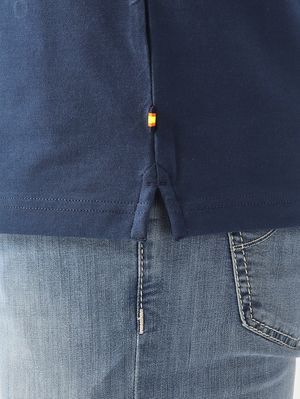 5. Vincelle Cotton men's stretch cotton polo shirt Indigo Blue