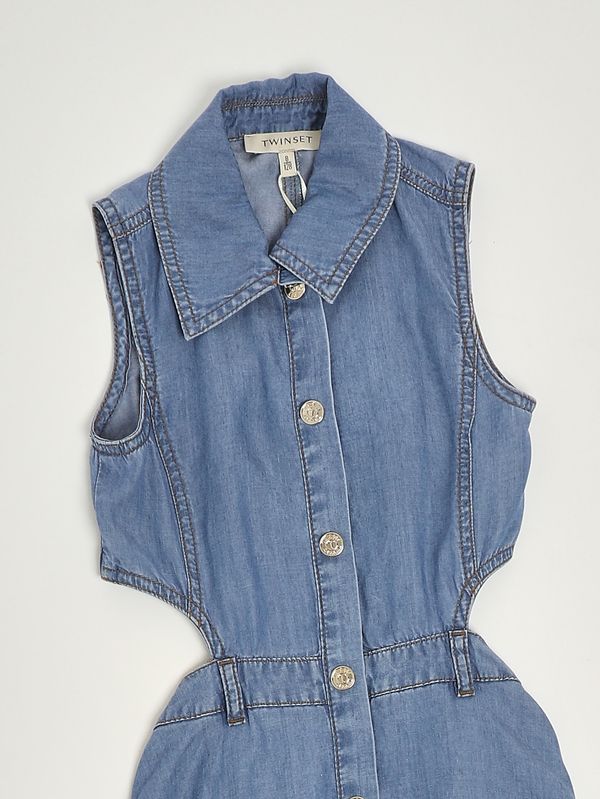 3. Vestido de niña de chambray Vaquero Claro Twinset 261gj2074