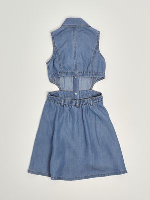 2. Vestido de niña de chambray Vaquero Claro