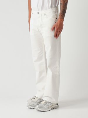 3. Men's cotton jeans White