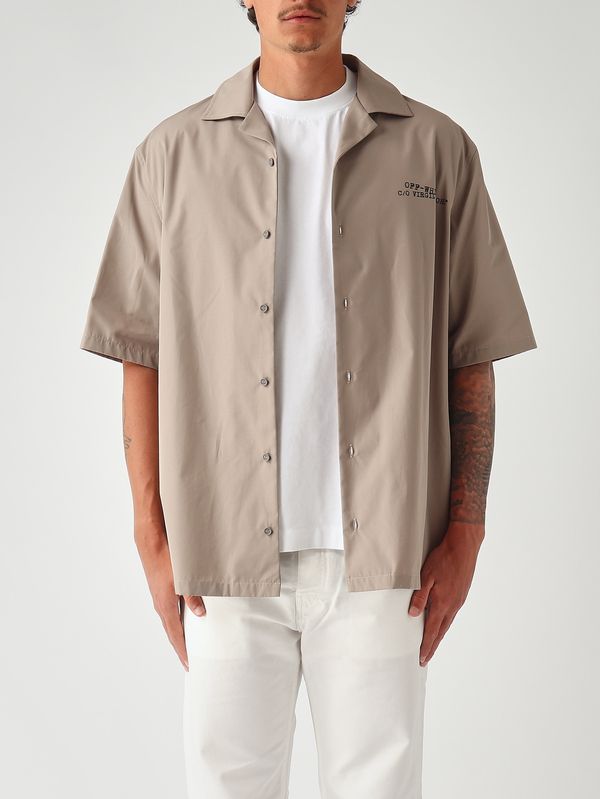 1. Sobrecamisa de algodón para hombre Beige oscuro Off-White omgg01fs26fab00520