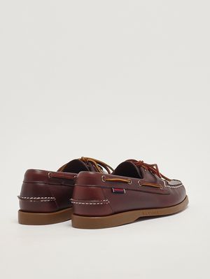 3. Mocassino uomo Docksides Portland Waxed in pelle conciata a caldo Marrone