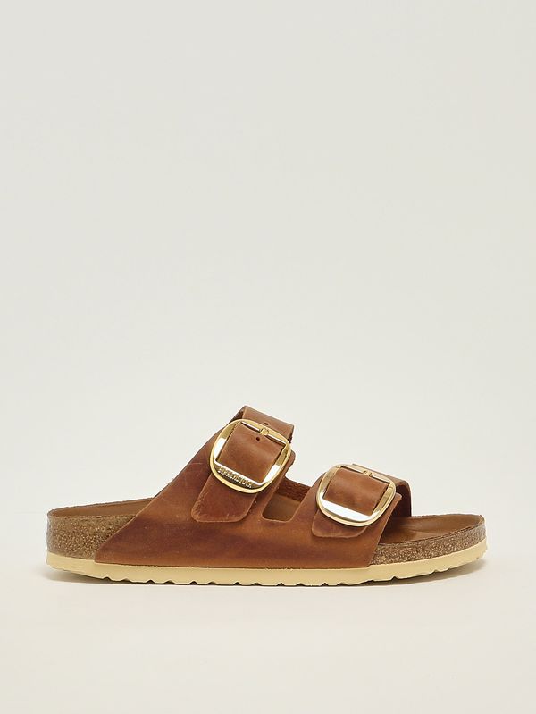 1. Sandalo donna Arizona Big Buckle in pelle oliata Cognac Birkenstock 1011073