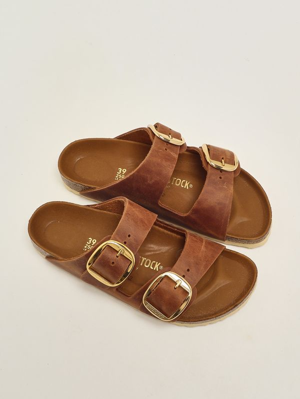 2. Sandalo donna Arizona Big Buckle in pelle oliata Cognac Birkenstock 1011073