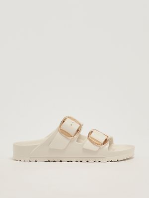 1. Sandalia Arizona Big Buckle para mujer en goma EVA Blanco sucio