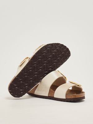 4. Women's Sydney Cushion Buckle Sandal Pearl White