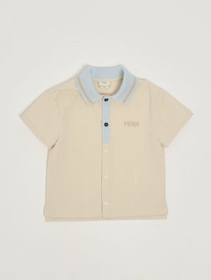1. Kinderhemd aus Baumwolle Beige