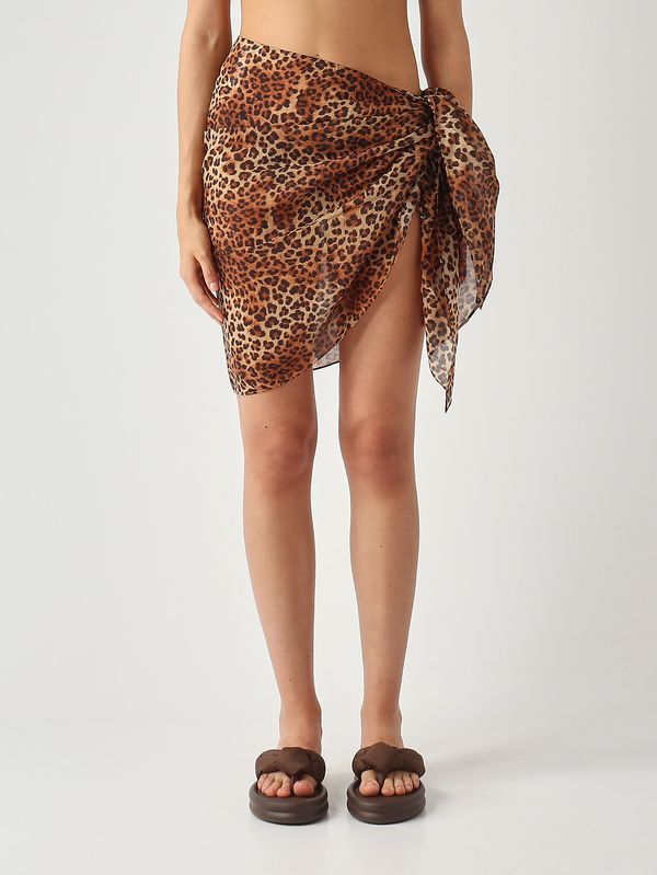 1. Pareo donna Sery in cotone e seta Silk Voile Sand Leopard 19 MC2 Saint Barth sre001