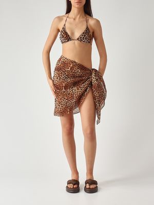 2. Pareo donna Sery in cotone e seta Silk Voile Sand Leopard 19