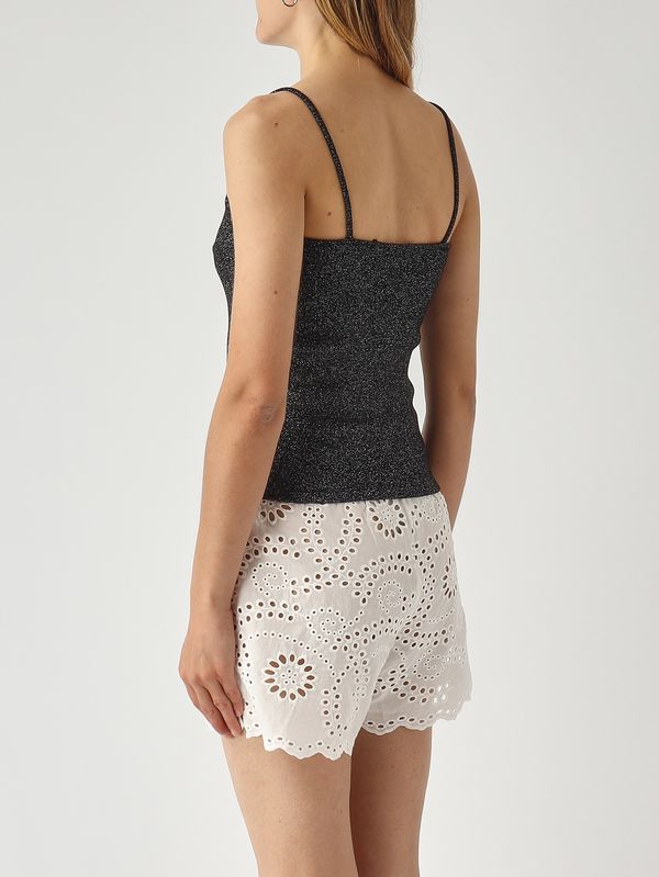 3. Camiseta de tirantes para mujer Zaira de algodón elástico Negro MC2 Saint Barth zai0001