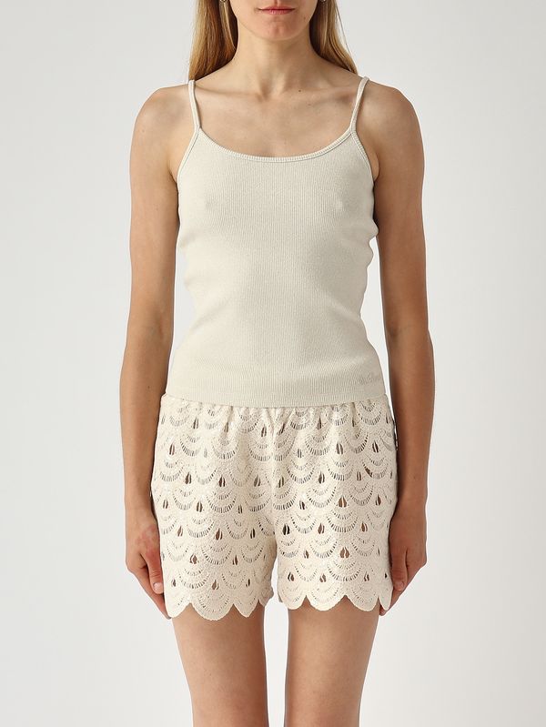 Débardeur femme Zaira en coton stretch Beige MC2 Saint Barth