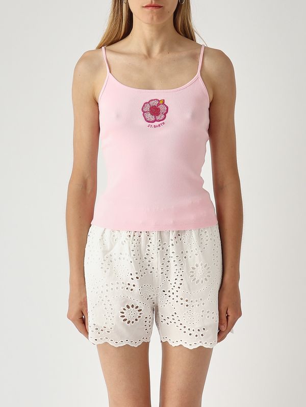 1. Damen-Tanktop Zaira aus Stretch-Baumwolle Rosa MC2 Saint Barth zai0001