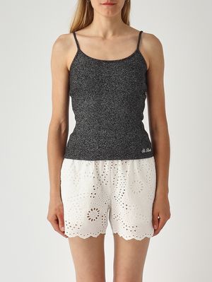 1. Camiseta de tirantes para mujer Zaira de algodón elástico Negro