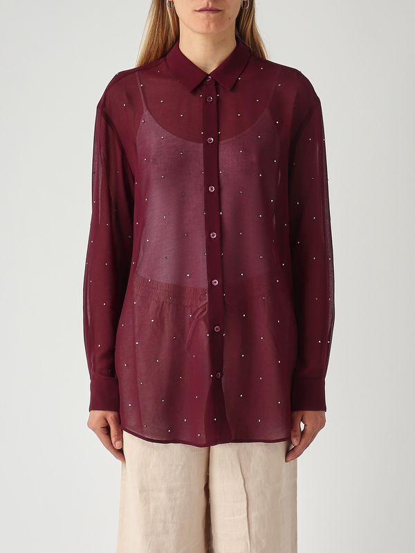 Damenbluse Brigitte aus Georgette Violett MC2 Saint Barth