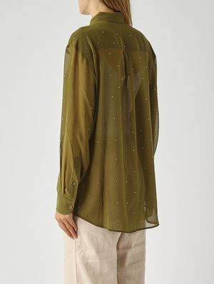 4. Damenbluse Brigitte aus Georgette Grün