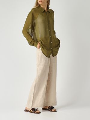 2. Damenbluse Brigitte aus Georgette Grün