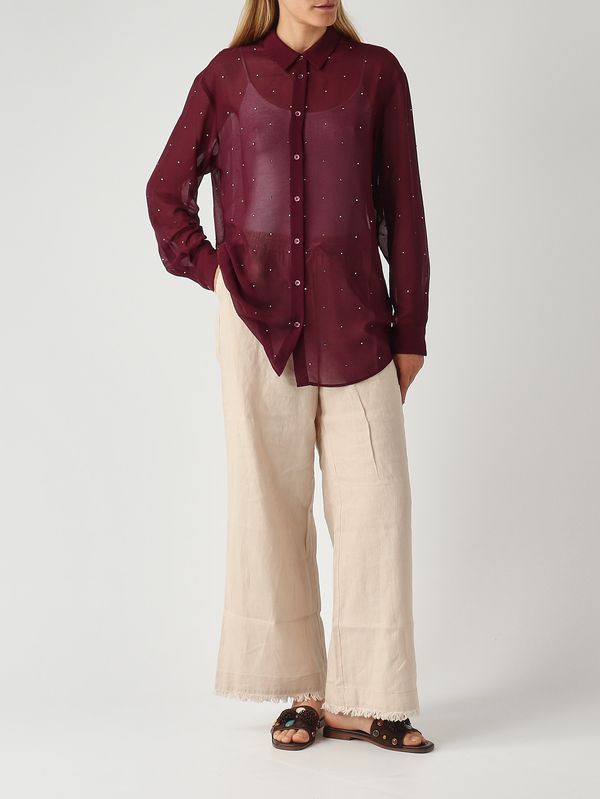 2. Damenhose Irma aus Leinen Beige MC2 Saint Barth ira0001