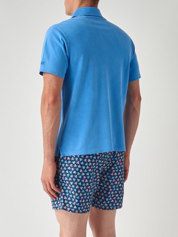4. Herren-Poloshirt Charles Mineral aus Stretch-Baumwolle Piqué 17 m Cloud Blue MC2 Saint Barth chs0003