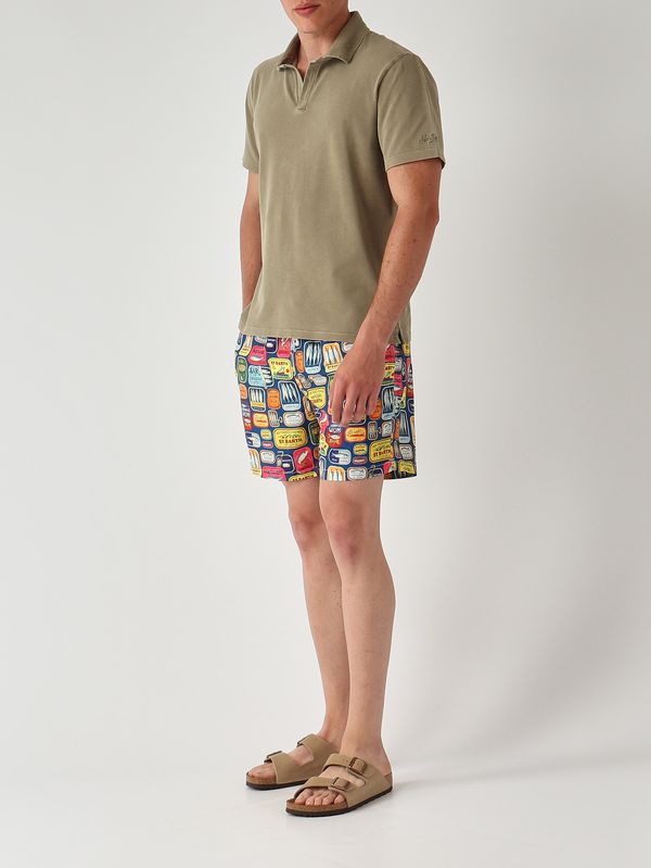 2. Polo Charles Mineral en coton stretch pour homme Piquet 52 Military MC2 Saint Barth chs0003