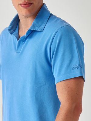 5. Herren-Poloshirt Charles Mineral aus Stretch-Baumwolle Piqué 17 m Cloud Blue