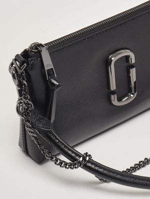 5. Compact Saffiano leather pouch with versatile shoulder strap Black