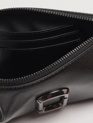 4. Compact Saffiano leather pouch with versatile shoulder strap Black