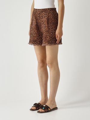 3. Short Amani en lin pour femme Marron