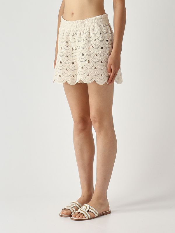 3. Shorts donna Meave in cotone crochet Beige MC2 Saint Barth mea002