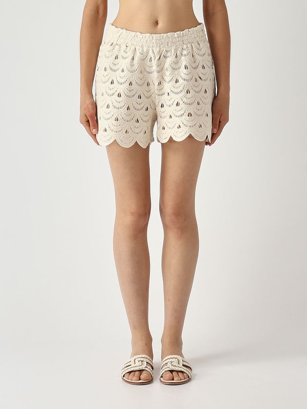 1. Shorts donna Meave in cotone crochet Beige MC2 Saint Barth mea002