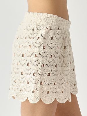 5. Shorts donna Meave in cotone crochet Beige