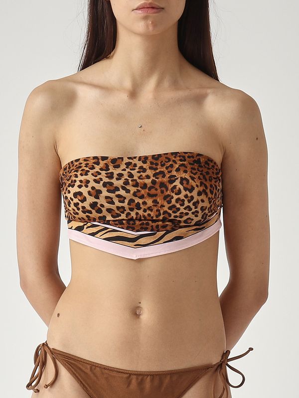 1. Damen-Top Rio aus Stretchmaterial Sand Leopard Foulard 1921 MC2 Saint Barth rio0001