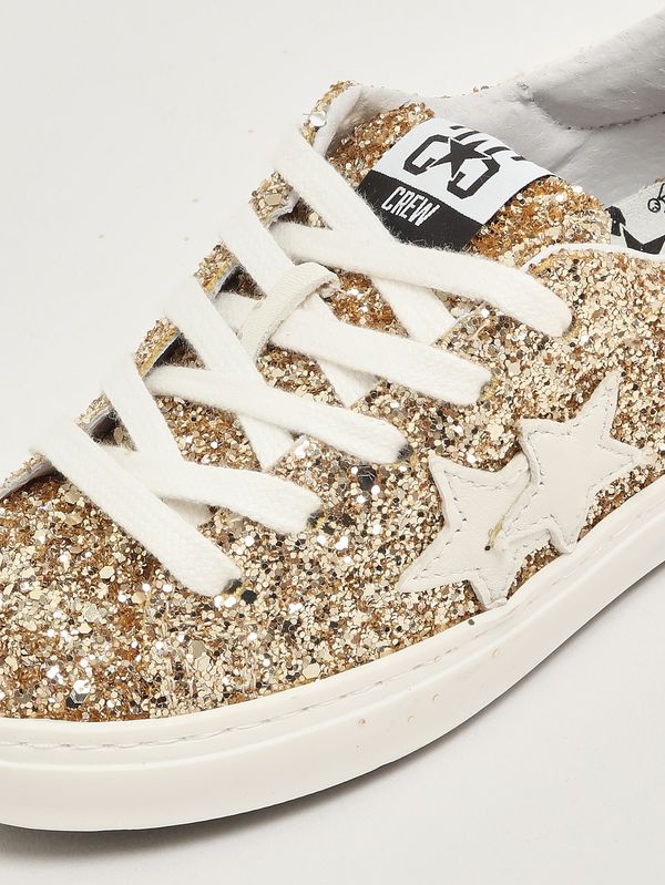5. Mädchen-Sneaker aus Leder Goldglitzer 2Star 2sb3446