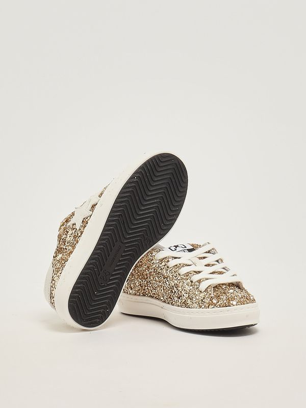 4. Mädchen-Sneaker aus Leder Goldglitzer 2Star 2sb3446
