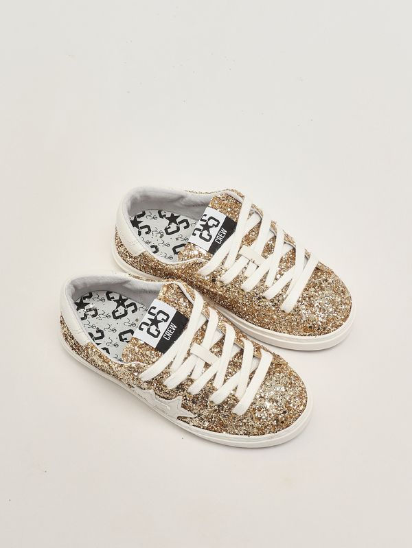 2. Mädchen-Sneaker aus Leder Goldglitzer 2Star 2sb3446