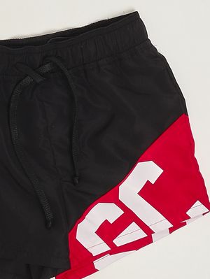 3. Bañador para niño de tejido técnico Negro-rojo