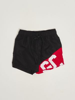 1. Bañador para niño de tejido técnico Negro-rojo