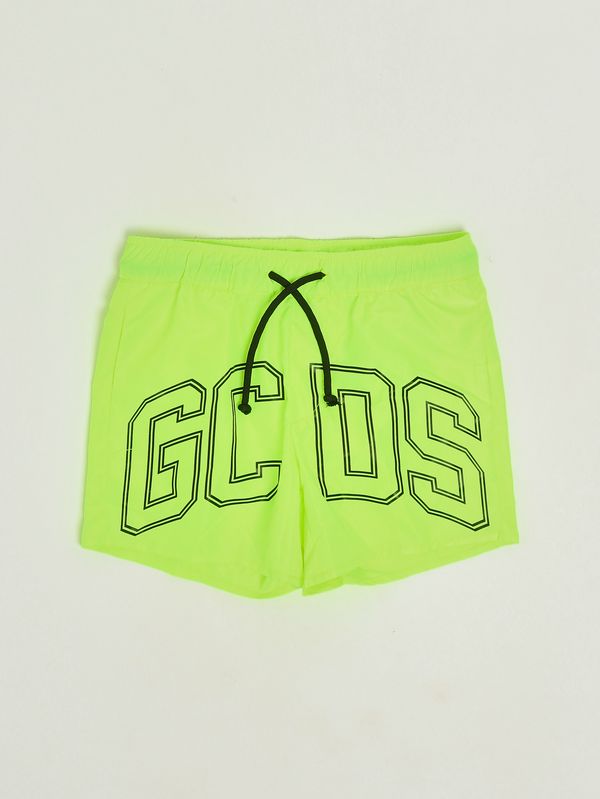 Bañador para niño de tejido técnico Amarillo fluorescente GCDS