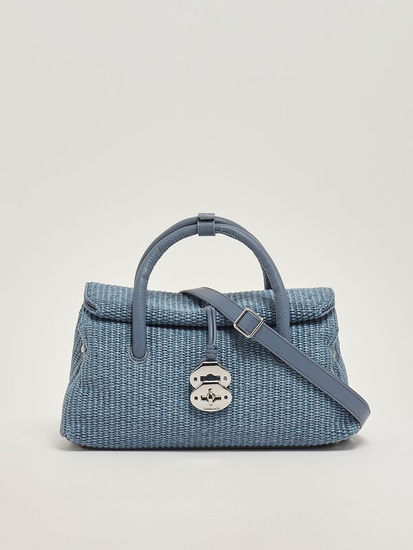 3. Borsa donna Dotta Vimini S in rafia e pelle Blue Adriatico Zanellato 0692602030000 s