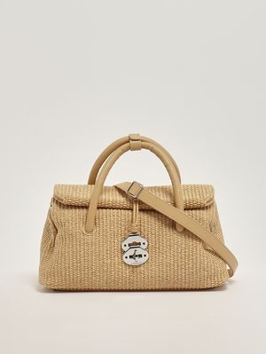 3. Sac pour femme Dotta Vimini S en raphia et cuir Beige Paprika Doux